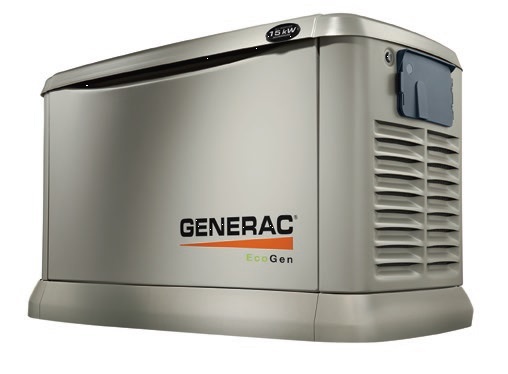Generac generator on white background.